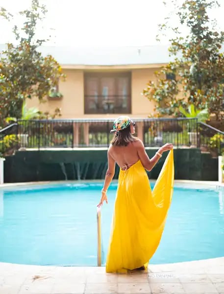 Hotel ZaZa Gallery Poolside Yellow Dress