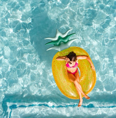 A woman chilling in the pool